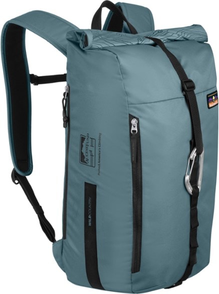 Wild Country Access Fund Climb Backpack with roll-top closure and certified carabiner