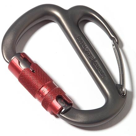 Petzl Freino locking carabiner showing wiregate spur for enhanced braking friction