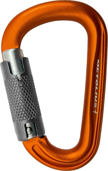 Front view of AeroLock Element Clip showing triple-action lock carabiner design