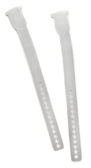 Black Diamond Long Flex Center Bars on crampons, demonstrating flexibility and comfort in snowy conditions.