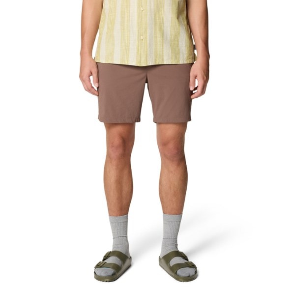 Adventure Performance Shorts for Men showcasing the elastic waistband and side pockets.