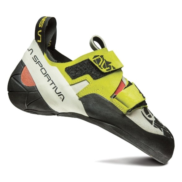 Close-up of La Sportiva Otaki Women's Climbing Shoes showcasing the Vibram soles.