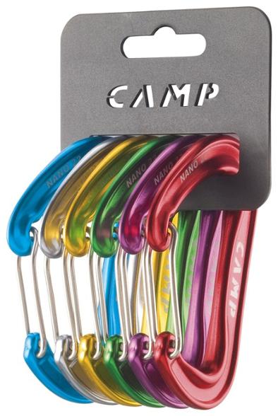 UltraLite 22 Wire-Gate Carabiner in action during a climbing session, showcasing its lightweight design and vibrant color.