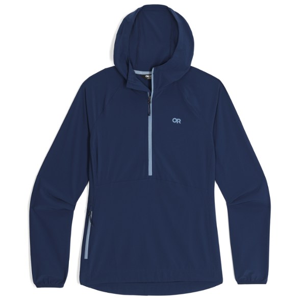 Astroman Air Women's Sun Protection Hoodie in action during a hike, showcasing its lightweight and breathable fabric.