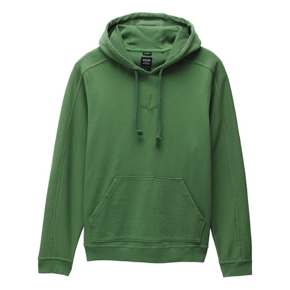 Front view of the Heritage Organic Cotton Hoodie showcasing its soft fleece interior and rib-knit cuffs.