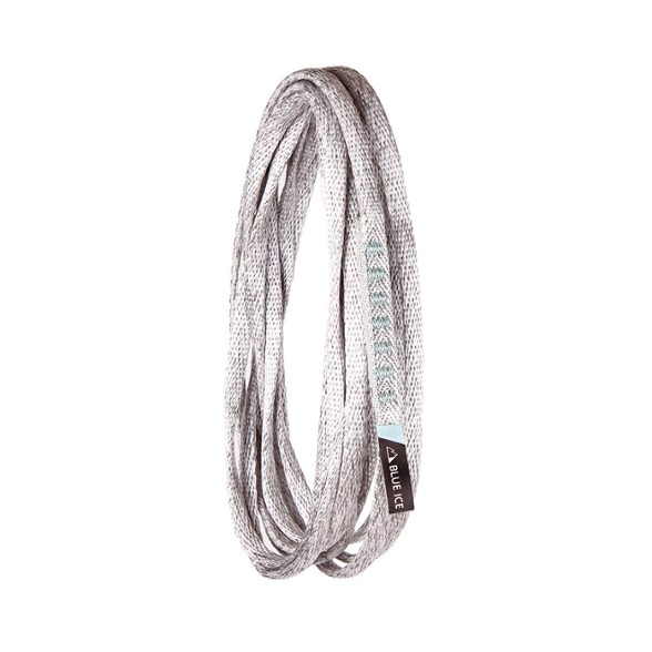 Close-up of Blue Ice lightweight climbing sling showing tubular design and durable UHMWPE material