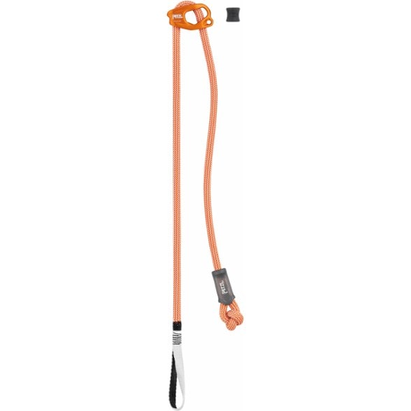 Adjustable climbing lanyard showing ergonomic rope adjuster and compact design