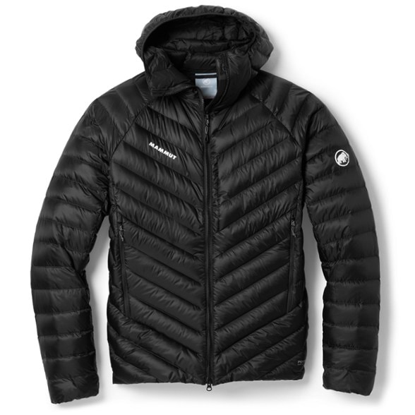 Men's Broad Peak Hooded Down Jacket front view in snowy landscape