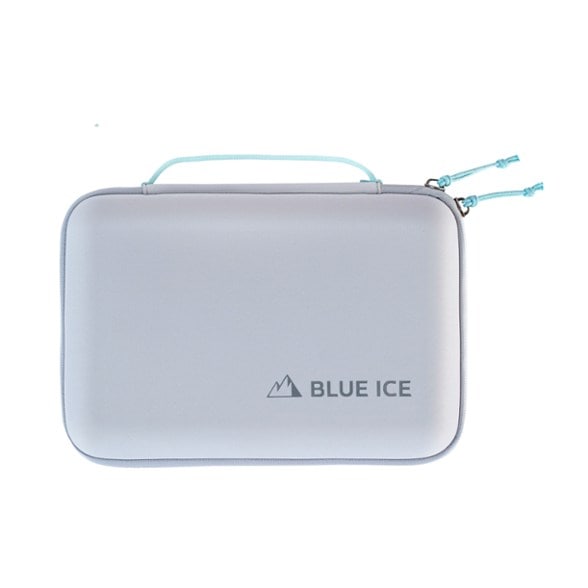 Top-down view of FrostGuard case showing all 12 compartments for organizing ice climbing screws