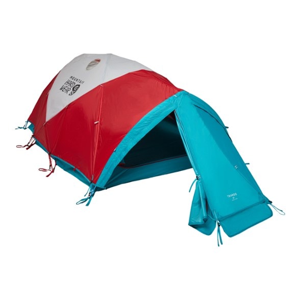 Alpine Shield 2 tent set up in a snowy landscape, highlighting its waterproof design.