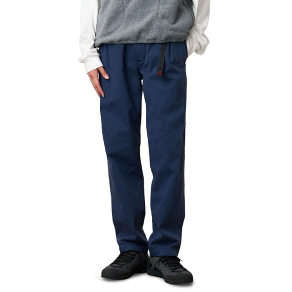 Front view of women's Gramicci climbing pants showcasing the tapered fit and adjustable waistband.