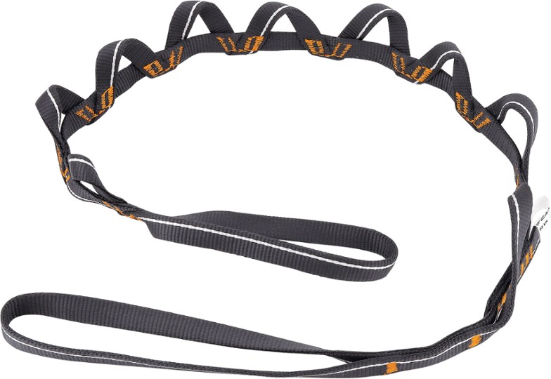 SpiralSafe Daisy Chain in outdoor setting, demonstrating climbing safety features.