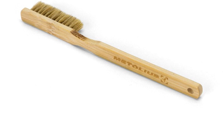 Close-up of the premium boar brush highlighting its bamboo handle and bristles