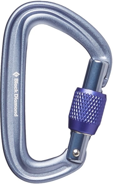 Side view of the Black Diamond LiteForge screwgate carabiner, highlighting the keylock nose and screwgate sleeve.