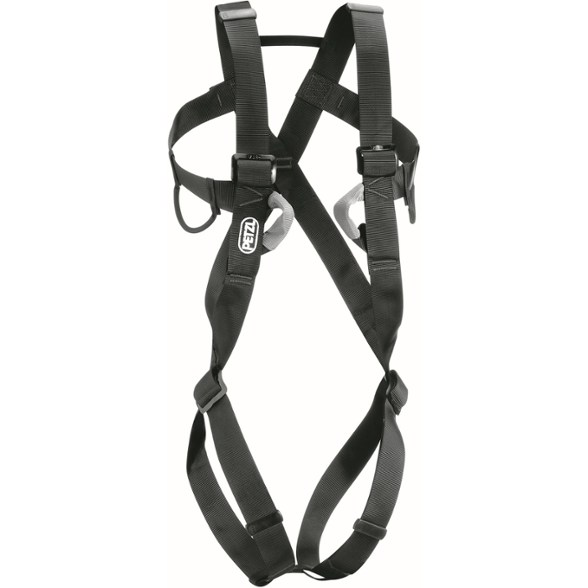 Petzl full-body harness showcasing adjustable features for climbing.