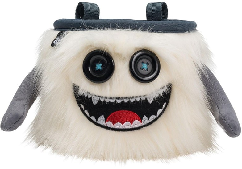 Manny chalk bag open with colorful design, perfect for climbing.