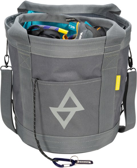 Front view of the versatile climbing tote bag with straps