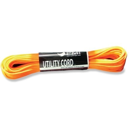 Close-up of the 50 ft high strength camping rope, showcasing its durability and thickness.