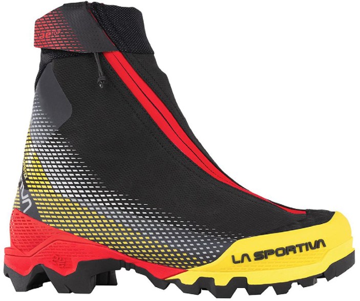 Aequilibrium GTX Adventure boots showcasing their ergonomic design for mountaineering.