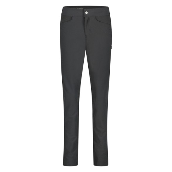 Front view of AlpineFlex women's stretch hiking pants with pockets, perfect for summer hiking.
