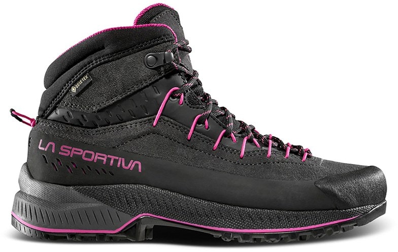 La Sportiva TX4 EVO Mid GTX Women's Approach Boots from a side view, showcasing their rugged design.