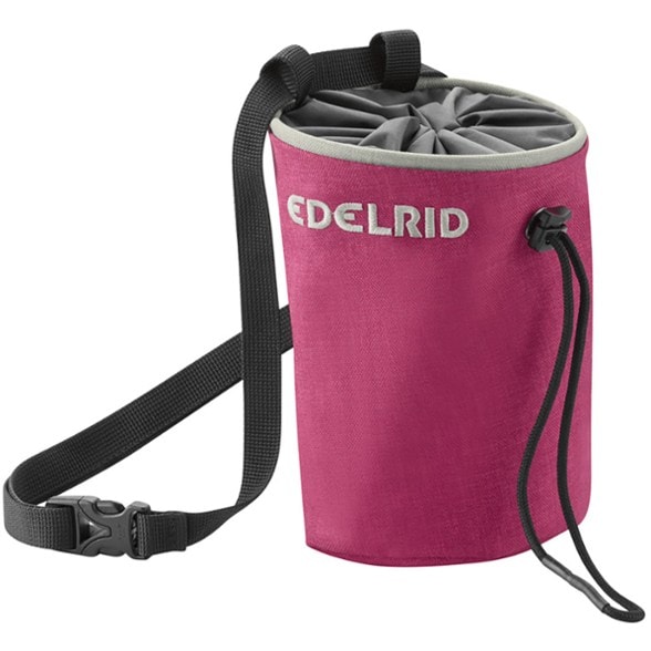 Edelrid Rodeo chalk bag in action during a rock climbing session.