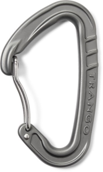 Close-up of the GlideWire wire gate carabiner showing raised ridges and matte finish.