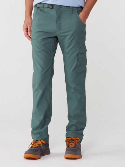 Front view of ReZion Slim Fit Performance Pants in action during a hike.